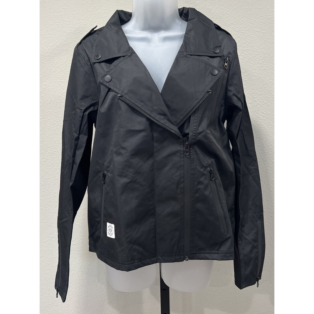 Diamond‎ Supply Co. Midnight Moto Jacket Size Medium Windbreaker Zippers Snaps